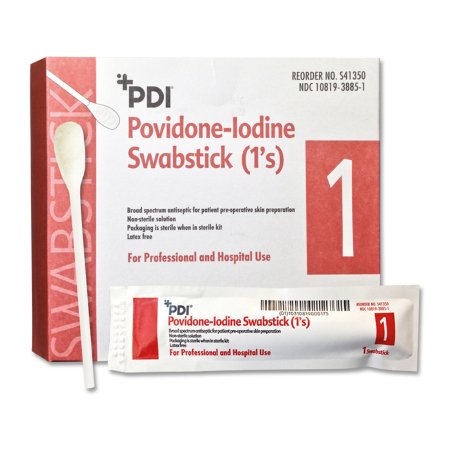 Swabstick Impregnated PVP 1'S PDI® 10% Strength Povidone-Iodine Individual Packet NonSterile (50/BX 10BX/CS) by PDI - Professional Disposables  ID S41350